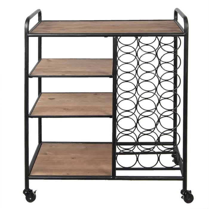 Wijnflessenrek 50299 zwart 53x11x26 cm