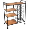 Wijnflessenrek 50299 zwart 53x11x26 cm