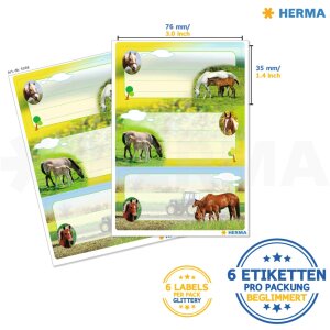 School labels paarden, glinsterden