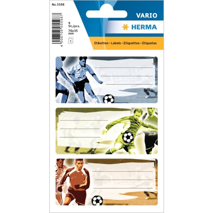 Etikettering etiketten voetbal 3 vellen
