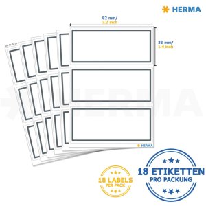 Schooletiketten neutraal grijs kader 82x36 mm