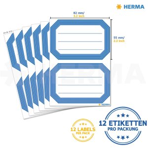 Schooletiketten neutraal blauw kader 82x55 mm