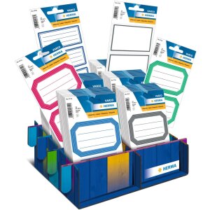 Schooletiketten neutraal blauw kader 82x55 mm