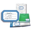 Schooletiketten neutraal blauw kader 82x55 mm