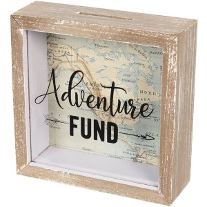 Spaarpot Adventure Fund 6h1734 bruin 15x5x15 cm