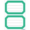 Schooletiketten neutraal groen gelinieerd 82x55 mm