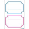 Schooletiketten neutraal blauw-rood