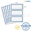 Schooletiketten neutrale blauwe rand