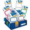 Schooletiketten neutrale blauwe rand