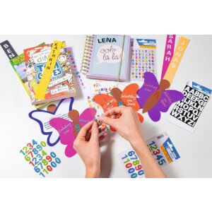 herma sticker letters, steen reliëf veelkleurig