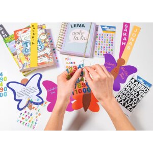 herma sticker letters, steen reliëf veelkleurig