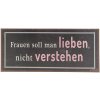 Tekstbord 6y3268d Bruin - Wit 30x13 cm Tinnen bord