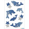 Magische Sticker Dolfijnen, glitter 1 vel
