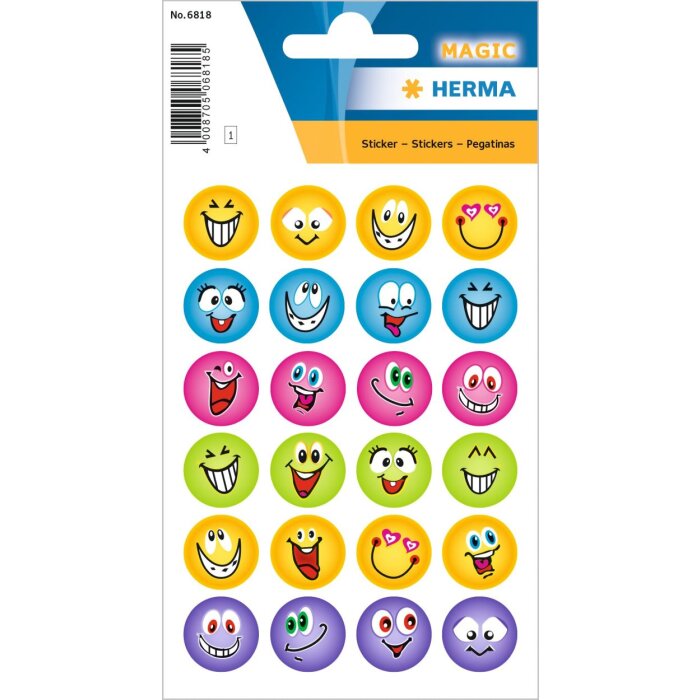 herma magische sticker gezichten, mica folie