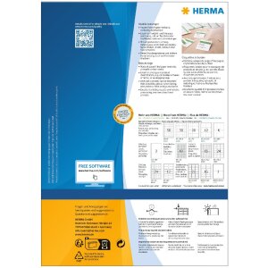 Scheurvast label a4 52,5x93,5 mm wit papier-folie-papier...
