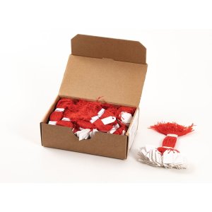 1000 stuks hangtags met rode draad 15x24 mm