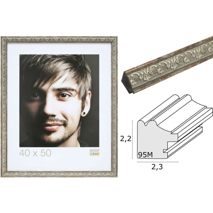 Fotolijst zilver kunststof s95md