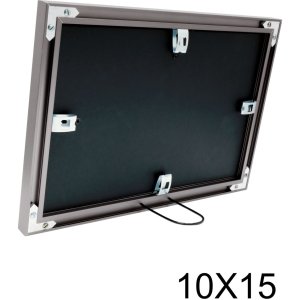 s021d7 Grijs aluminium galerijlijst voor 2 fotos 10x15 cm