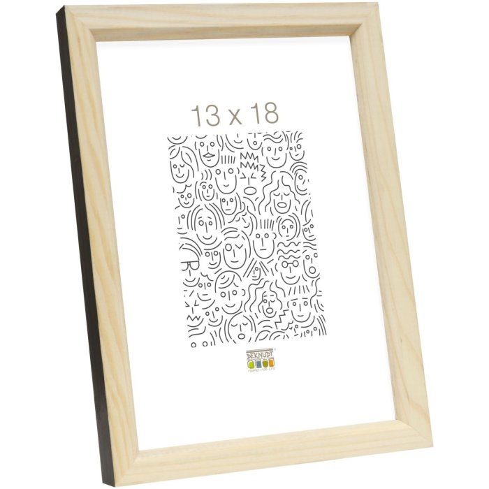 s233h2 Houten lijst in natuurkleur met zwarte buitenrand 24x30 cm