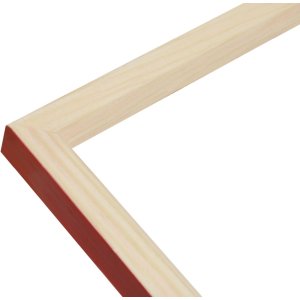 s233h4 Houten lijst in natuurkleur met rode buitenrand 13x18 cm