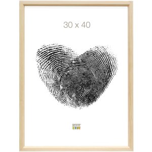 s233h4 Houten lijst in natuurkleur met rode buitenrand 13x18 cm