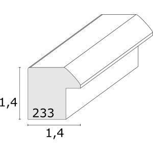 s233h4 Houten lijst in natuurkleur met rode buitenrand 13x18 cm