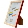 s233h4 Houten lijst in natuurkleur met rode buitenrand 13x18 cm