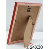 s233h4 Houten lijst in natuurkleur met rode buitenrand 13x18 cm