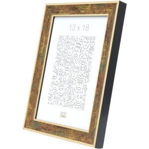 s40jb2 Houten lijst in goudkleur met groene en donkerrode tinten 24x30 cm