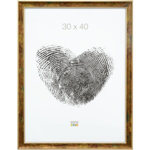 s40jb2 Houten lijst in goudkleur met groene en donkerrode tinten 24x30 cm