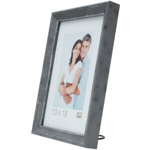 s46df7 Fotolijst in Grijs met zilveren rand 15x20 cm