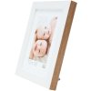 s46jh1 Houten lijst in wit met houtkleurige rand 30x40 cm