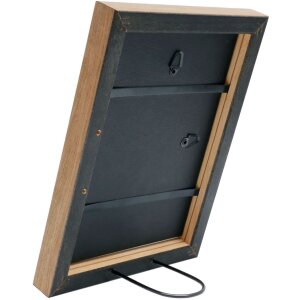 s46jh2 Houten lijst in zwart met houtkleurige rand 10x15 cm
