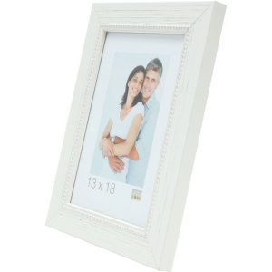 s46kf1 Houten lijst in wit met parelbies 13x18 cm