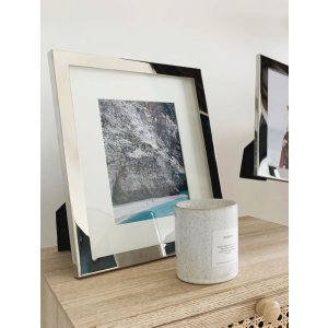 s57mc1 Metalen lijst in glanzend zilver met passe-partout 13x18 cm