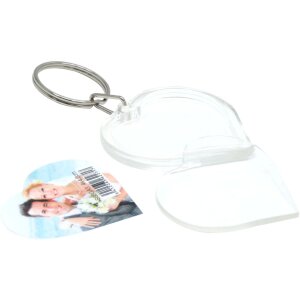 S66GA3 Hartvormige Plastic Foto Sleutelhanger 4x4.2cm