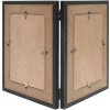 s67tw2 Dubbele lijst zwart met houten bevestiging voor 2 verticale fotos 10x15 cm