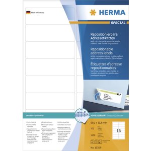 Adresetiketten a4 wit 99,1x33,8 mm herpositioneerbaar...