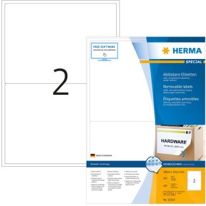 Etiketten a4 wit 199,6x143,5 mm Movables-verwijderbaar...