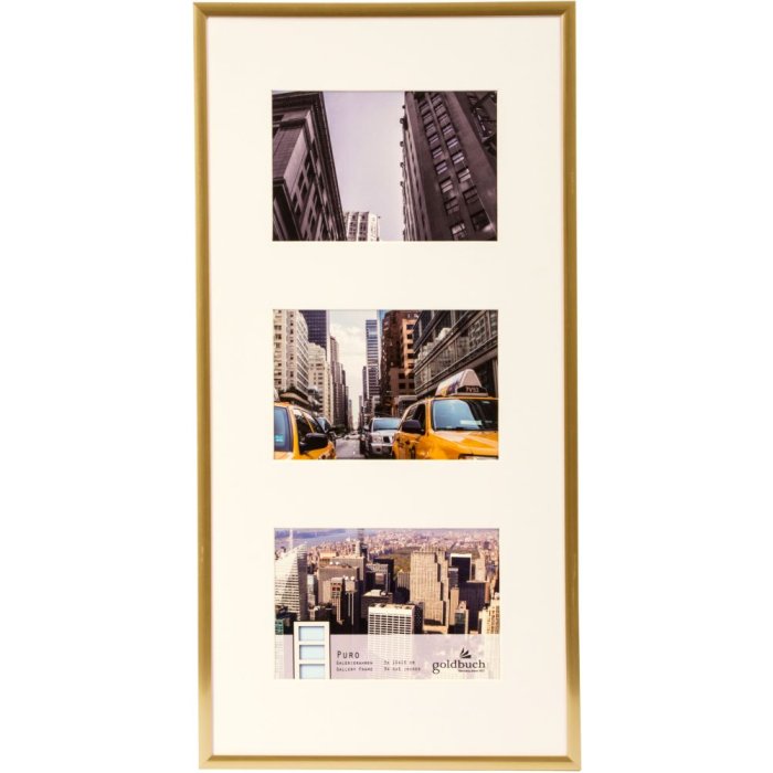 Galeriekader Puro 3 Fotos 10x15 cm goud
