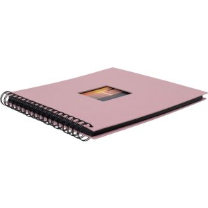Spiraalalbum Khari rose geribbeld zwart paginas 24x25 cm