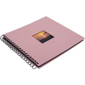 Spiraalalbum Khari rose geribbeld zwart paginas 24x25 cm