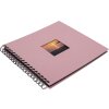 Spiraalalbum Khari rose geribbeld zwart paginas 24x25 cm