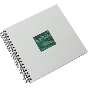 Spiraalalbum Khari ijsgrijs geribd zwarte paginas 24x25 cm