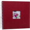 Spiraalalbum Khari rosso geribbeld wit bladzijden 24x25 cm