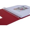 Spiraalalbum Khari rosso geribbeld wit bladzijden 24x25 cm