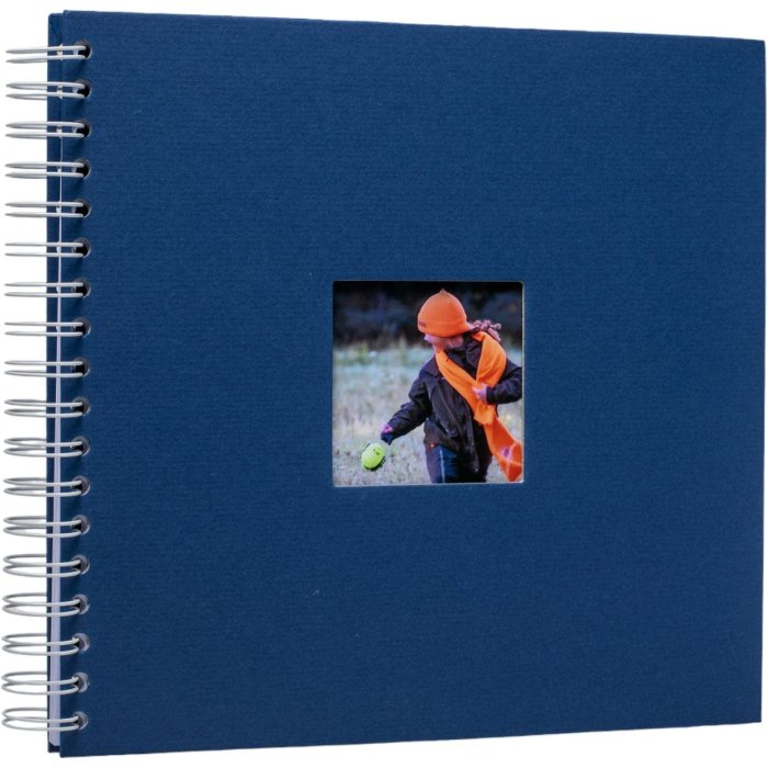 Spiraal album Khari jeans geribbeld wit paginas 24x25 cm