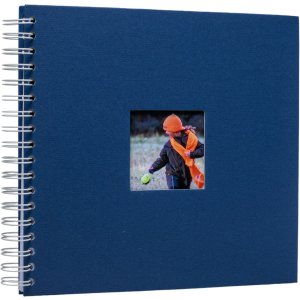 Spiraal album Khari jeans geribbeld wit paginas 24x25 cm
