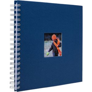 Spiraal album Khari jeans geribbeld wit paginas 24x25 cm