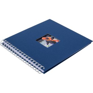 Spiraal album Khari jeans geribbeld wit paginas 24x25 cm
